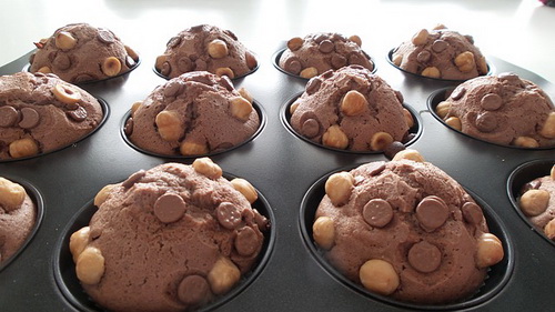 Рецепт шоколадных кексов в силиконовых формочках